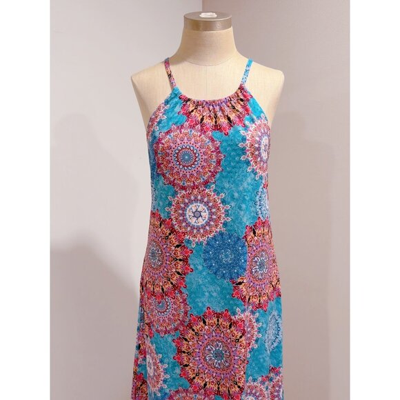 For G and PL Women's Sleeveless Beach Long Halter Side Slit Summer Maxi Dress S - Picture 4 of 8